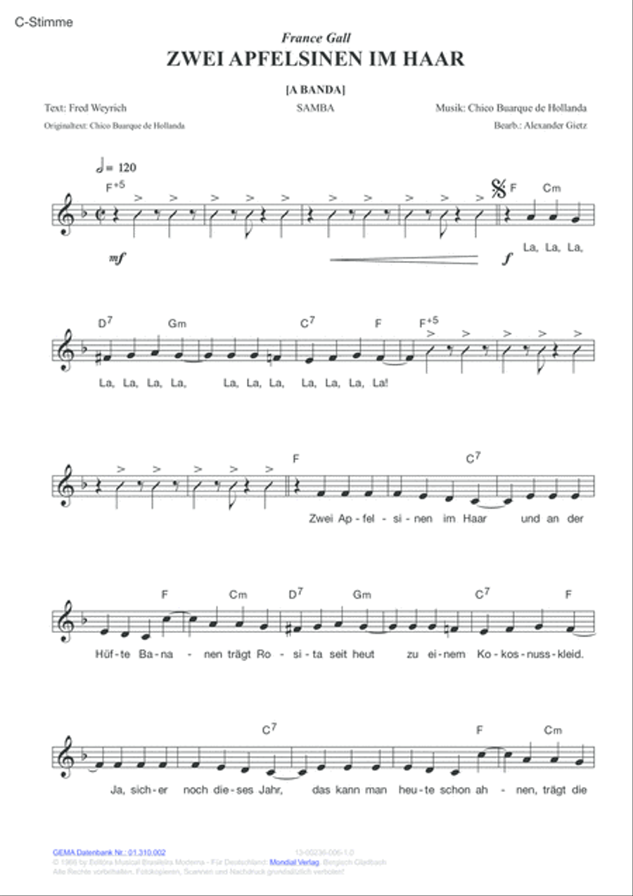 Zwei Apfelsinen im Haar Voice scores gallery preview page 2