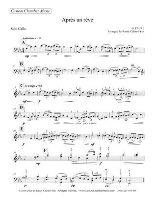 Faure Apres un Rev (After a Dream) (solo cello)