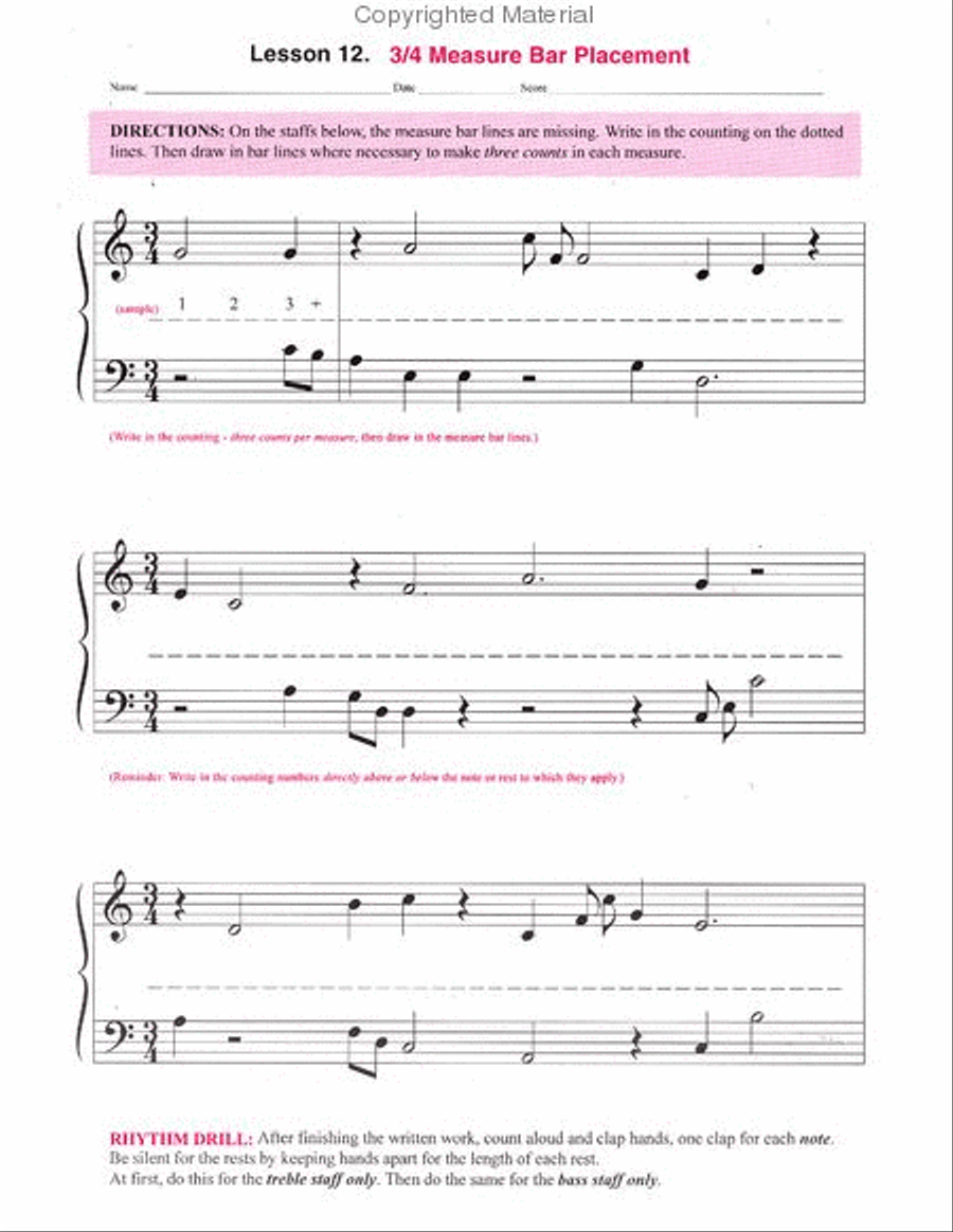 Rhythm Workbook Piano Method scores gallery preview page 3