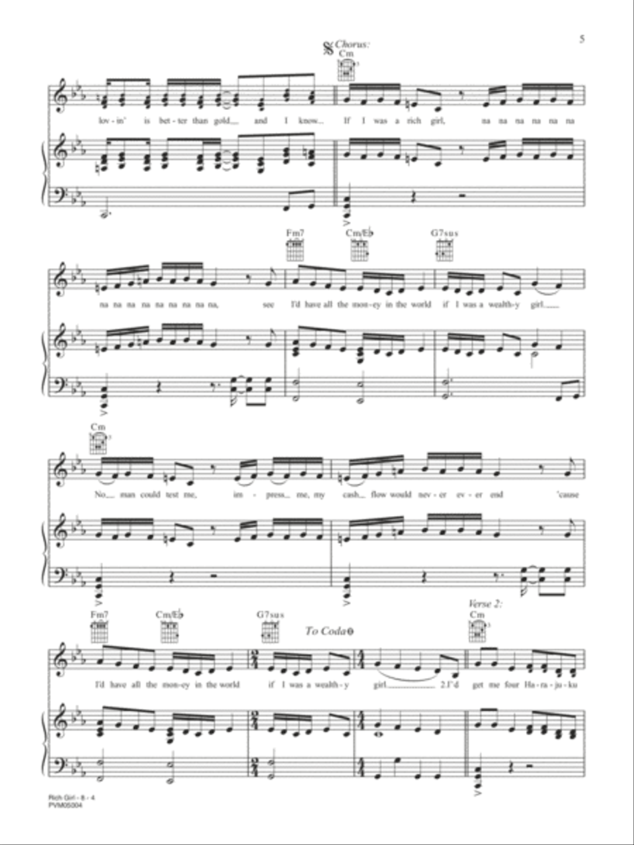 Rich Girl Piano, Vocal, Guitar scores gallery preview page 4