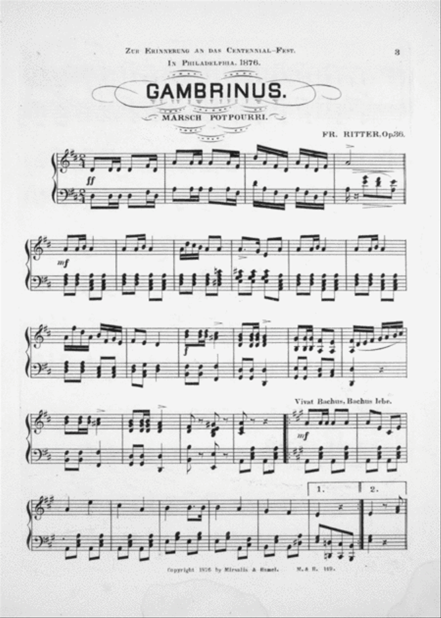 Gambrinus Marsch (Potpourri) Piano Solo scores gallery preview page 2