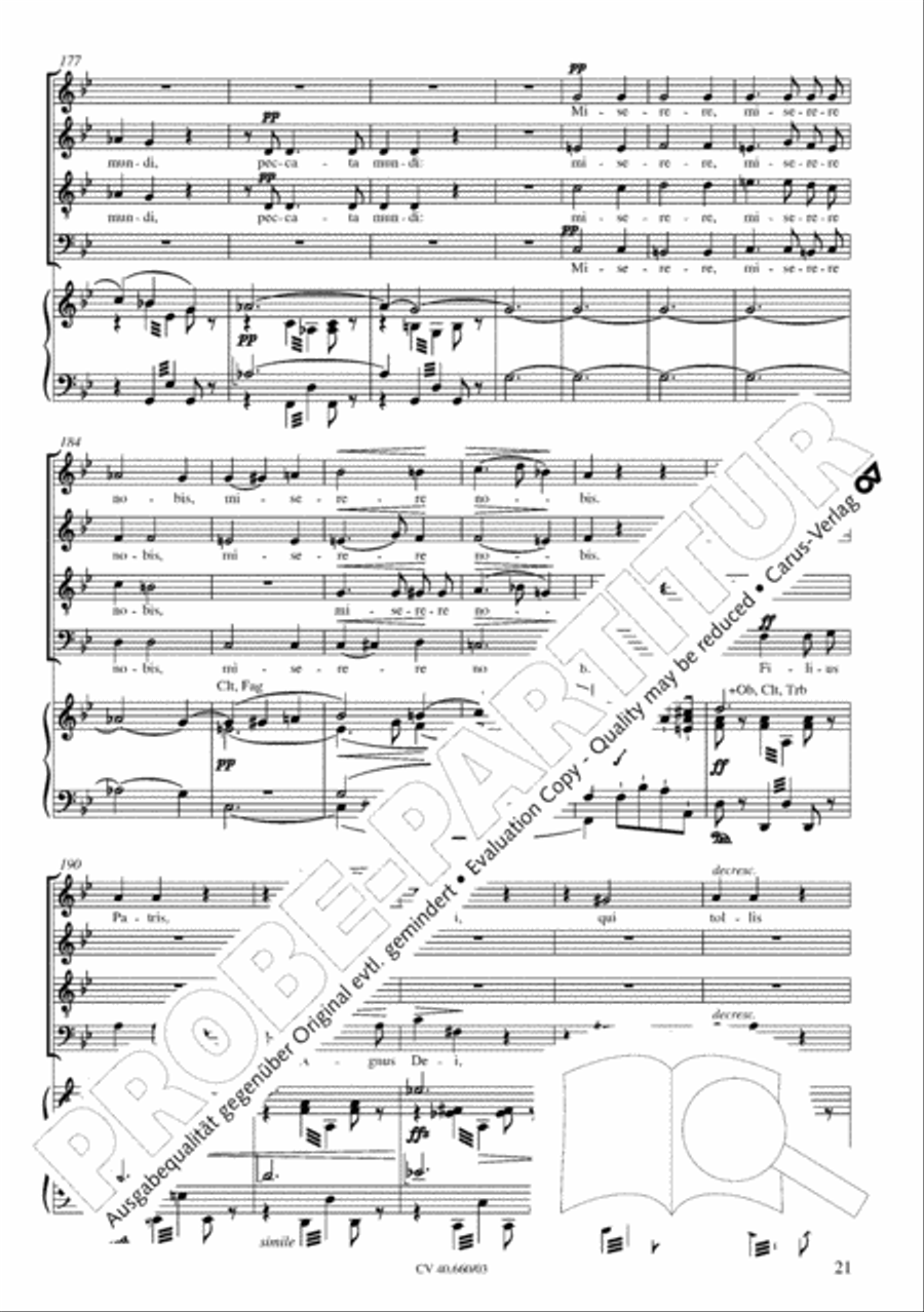 Mass in E flat major (Messe in Es) SATTB scores gallery preview page 22