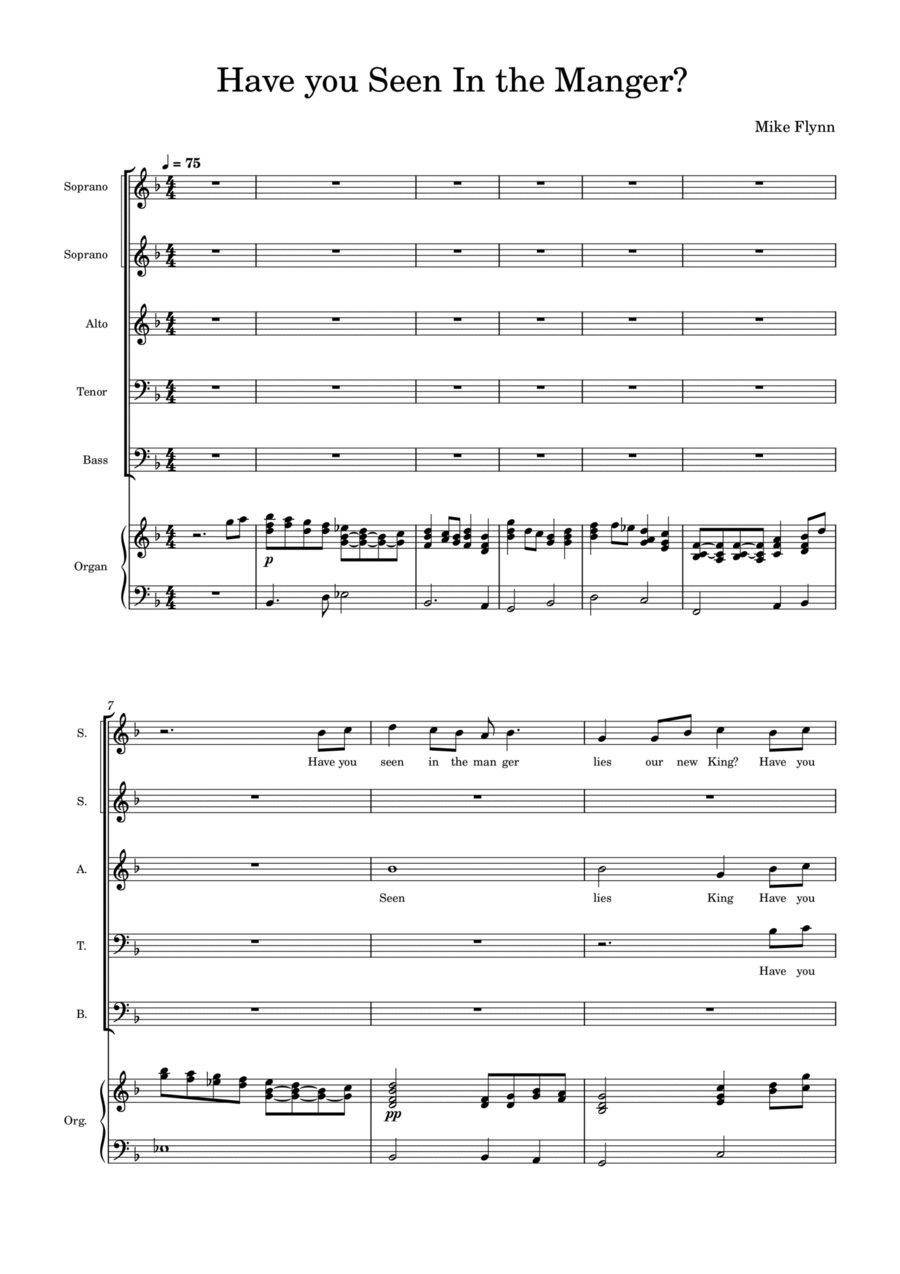 Have You Seen In the Manger? 4-Part scores gallery preview page 1