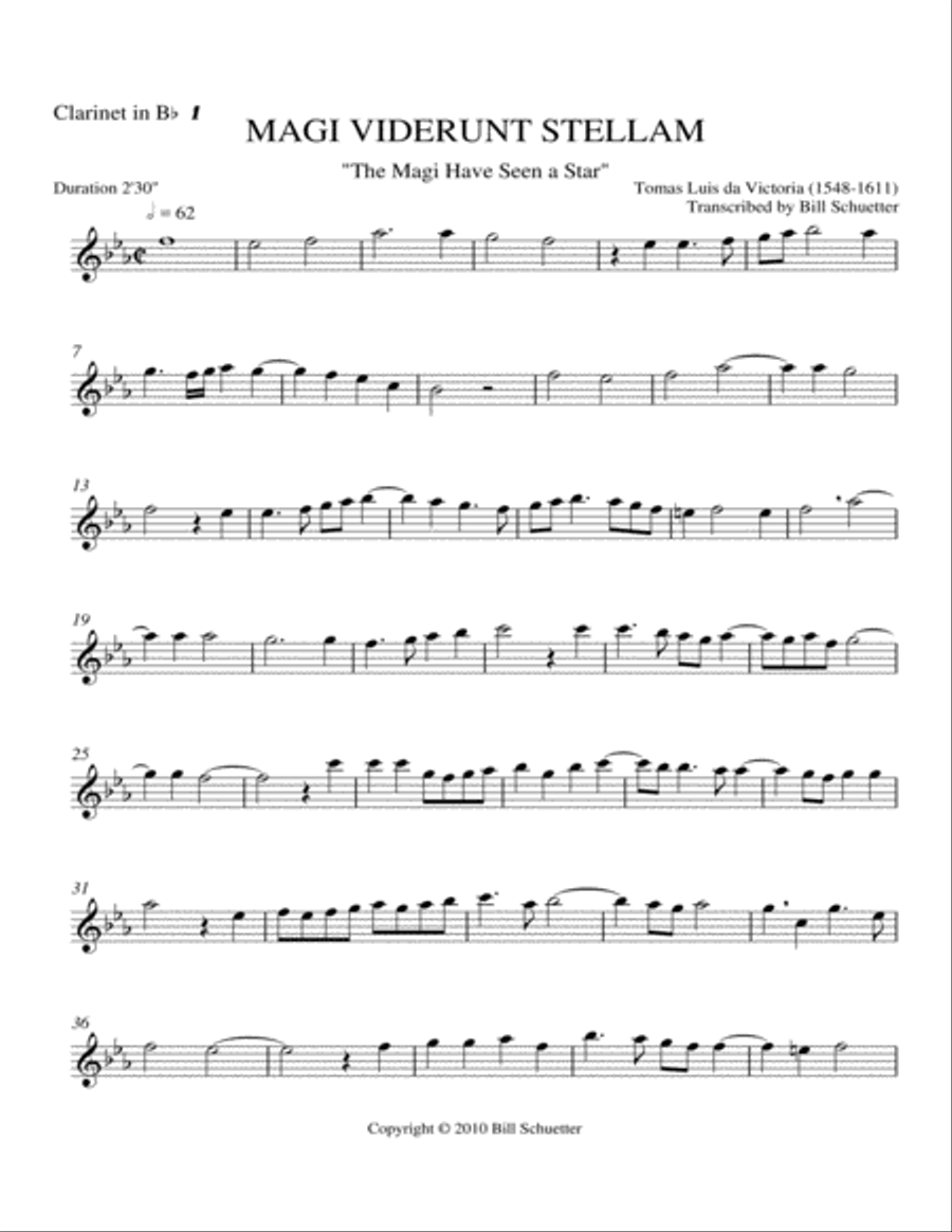 Magi Viderunt Stellam Magi Viderunt Stellam Clarinet Quartet scores gallery preview page 3