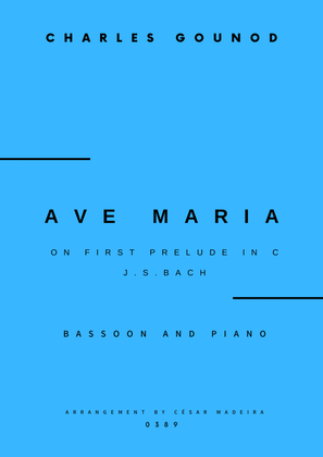 Ave Maria by Bach/Gounod - Bassoon and Piano (Full Score and Parts)
