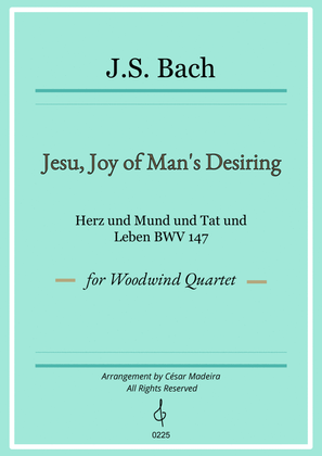 Jesu, Joy of Man's Desiring - Woodwind Quartet (Full Score and Parts)