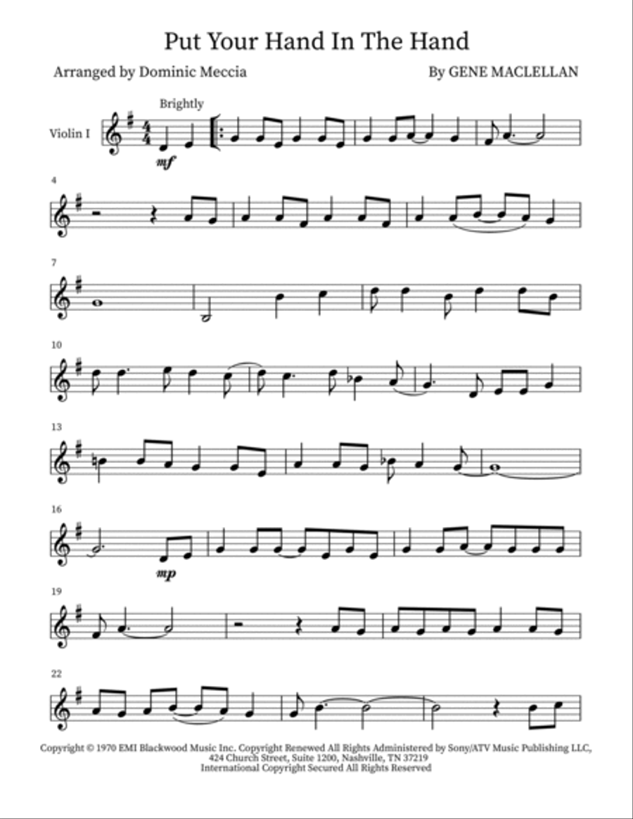 Put Your Hand In The Hand Small Ensemble scores gallery preview page 6