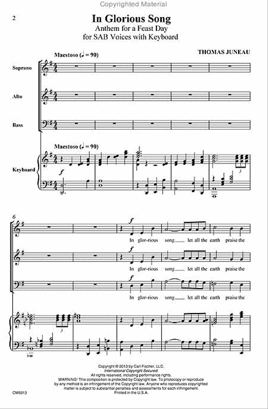 In Glorious Song 3-Part scores gallery preview page 2