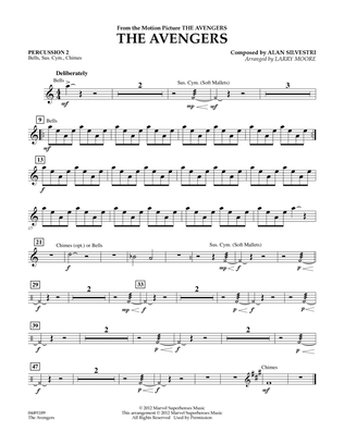 Book cover for The Avengers (Main Theme) (arr. Larry Moore) - Percussion 2