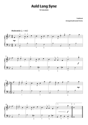 Auld Lang Syne (easy piano – Bb major)