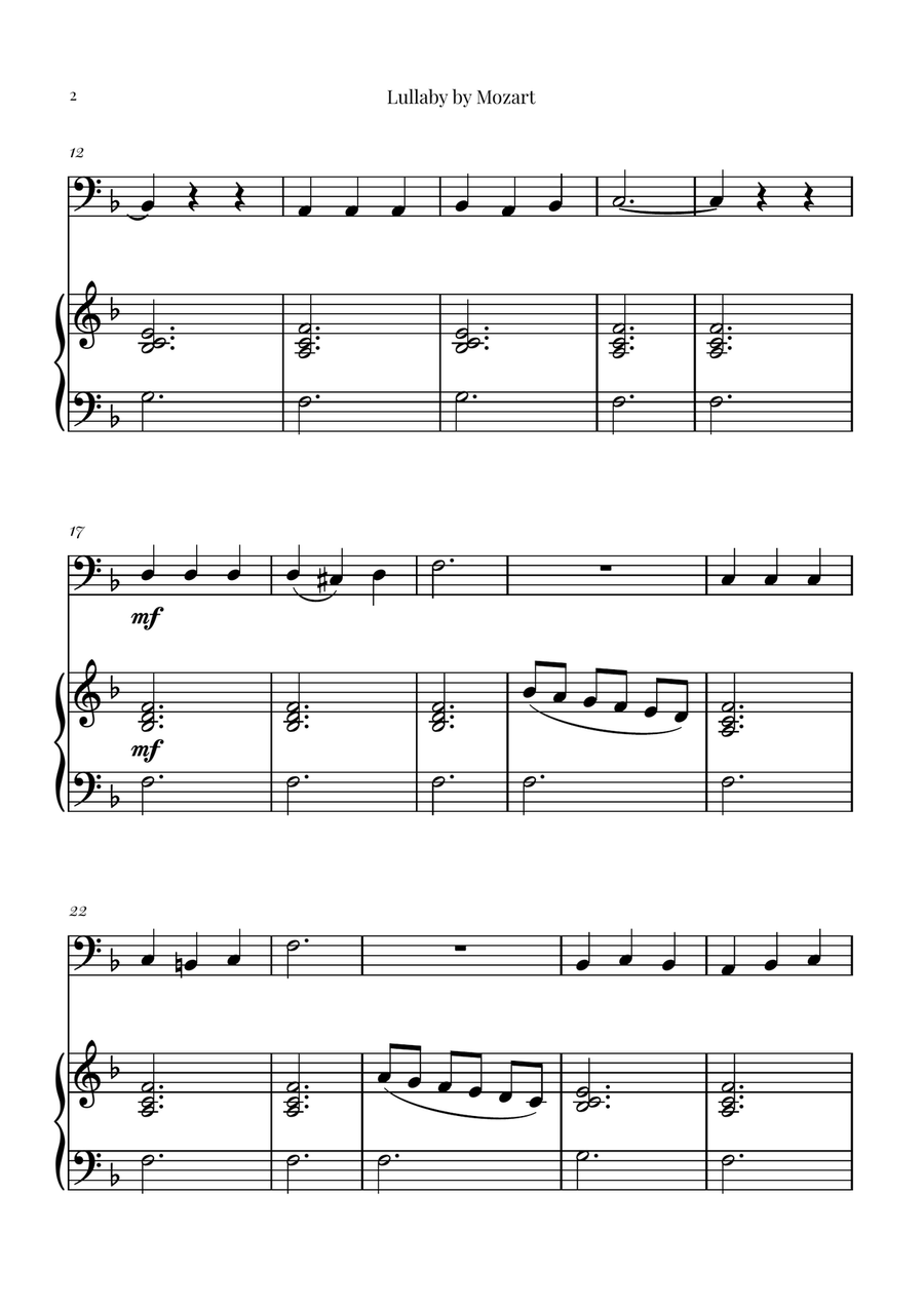 Mozart's Lullaby Chamber Music scores gallery preview page 2