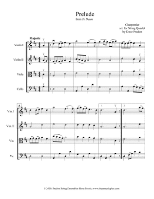 Book cover for Charpentier Te Deum for String Quartet