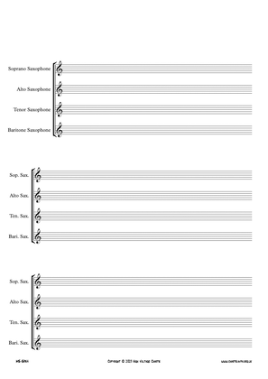 Manuscript Paper - Saxophone Quartet