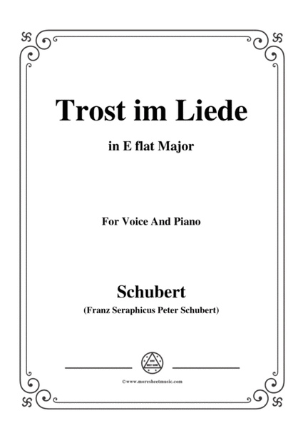 Schubert-Trost im Liede,in E flat Major,for Voice and Piano image number null