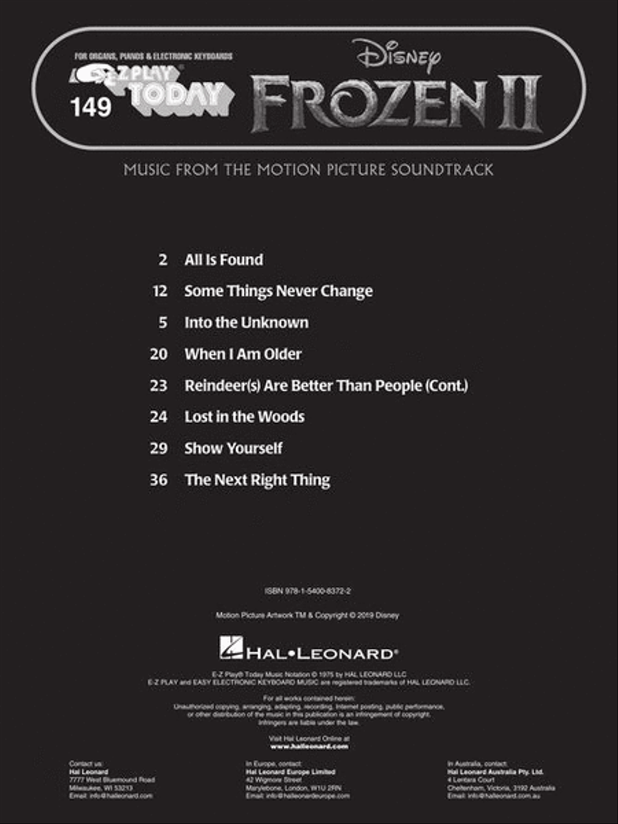 Frozen 2 Frozen 2 Electronic Keyboard scores gallery preview page 4