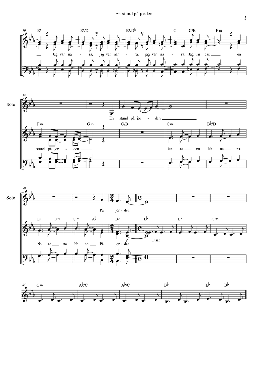 En Stund Pa Jorden 4-Part scores gallery preview page 3