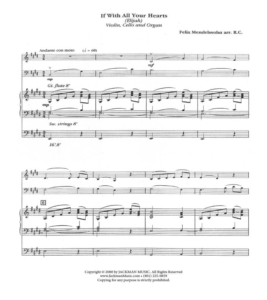 If With All Your Hearts - Violin, Cello, Organ Choir scores gallery preview page 2