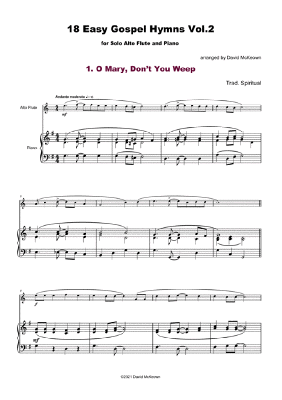18 Gospel Hymns Vol.2 for Solo Alto Flute and Piano