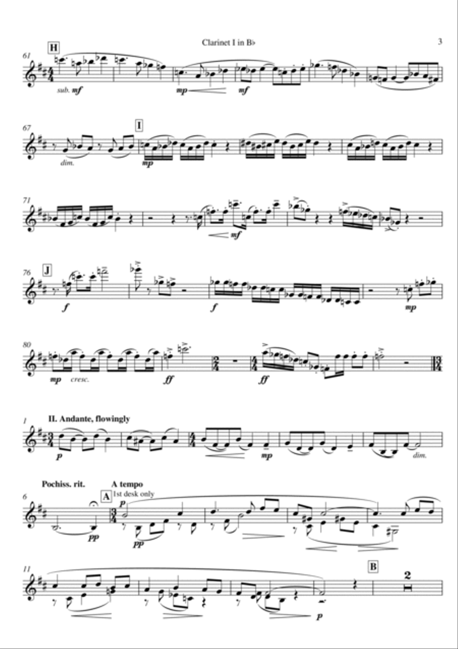 Richard Faith/László Veres: Festivals for concert band, Bb clarinet I part Concert Band scores gallery preview page 3