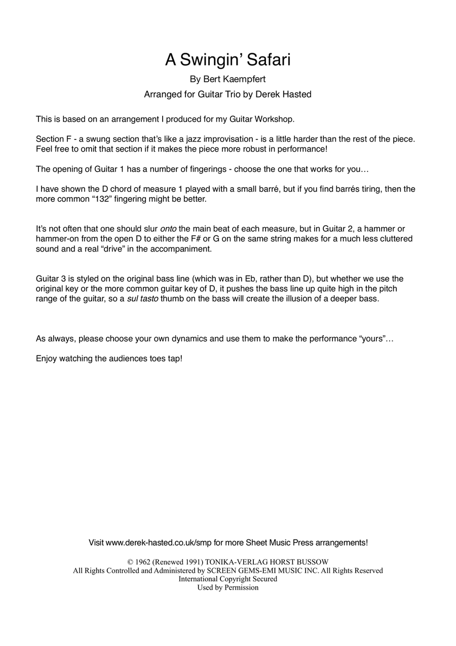 A Swingin' Safari Guitar Ensemble scores gallery preview page 3