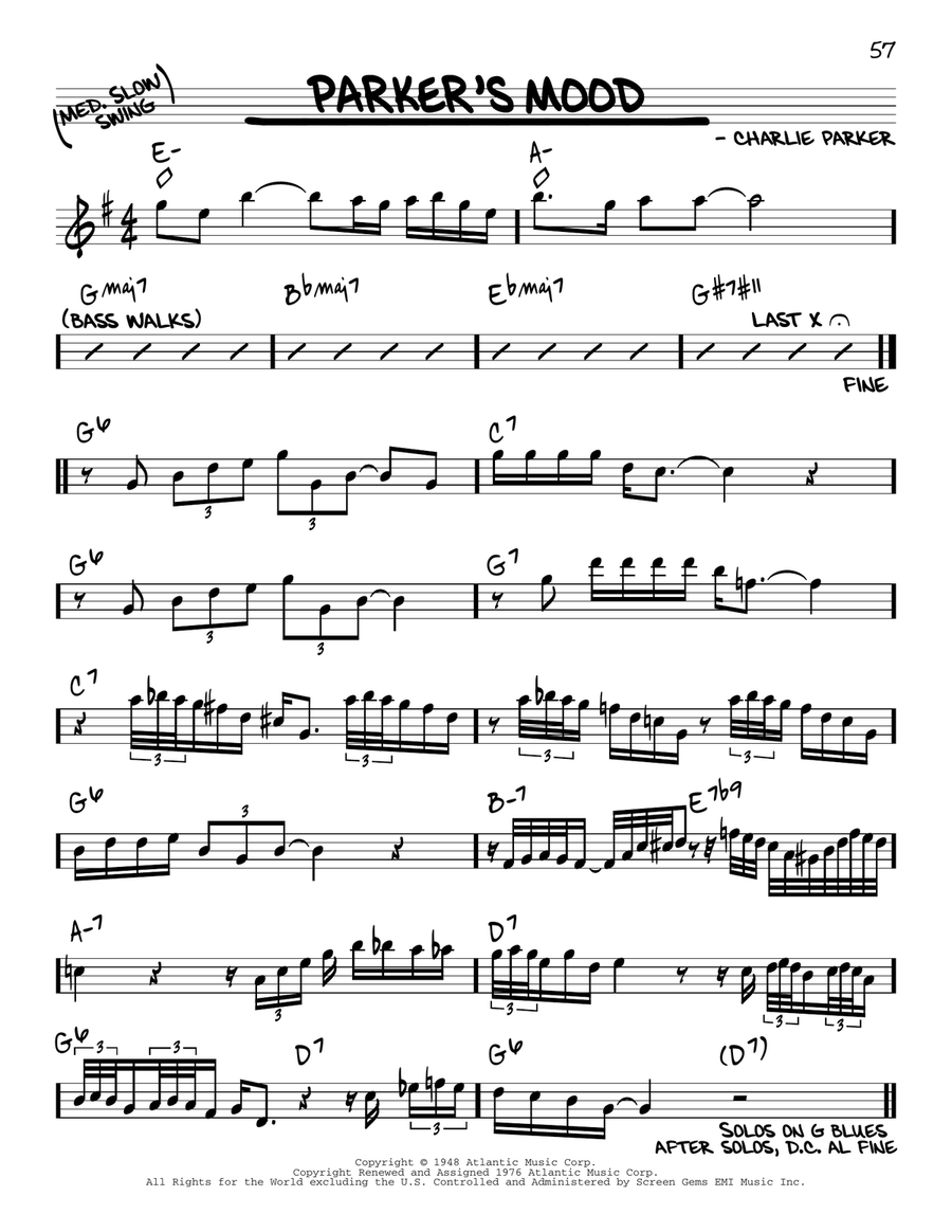 Parker's Mood Piano scores gallery preview page 1