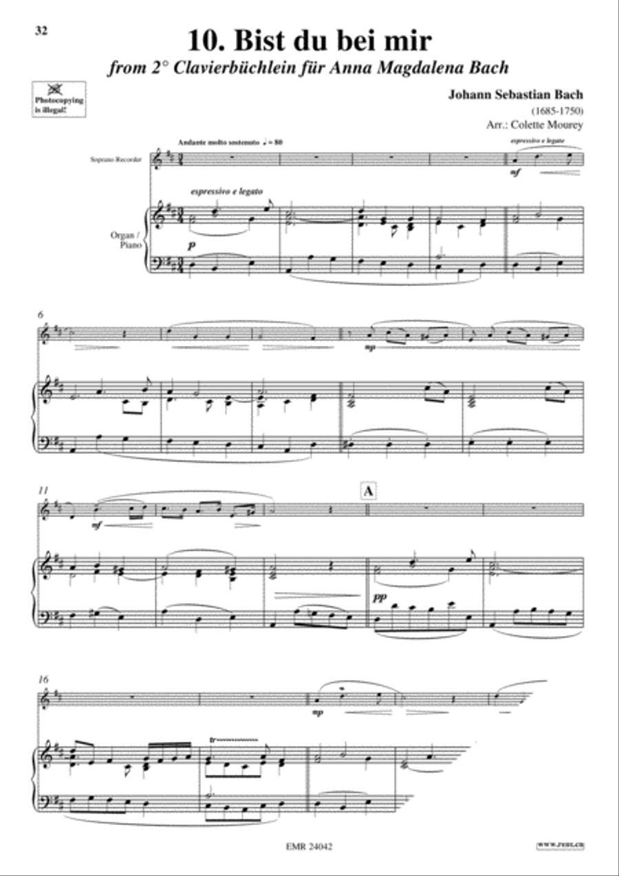40 Greatest Baroque Hits Volume 1 Soprano Recorder scores gallery preview page 12