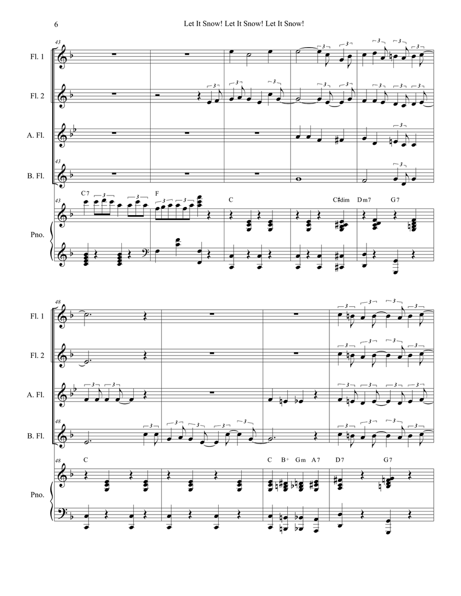 Let It Snow! Let It Snow! Let It Snow! Woodwind Ensemble scores gallery preview page 6