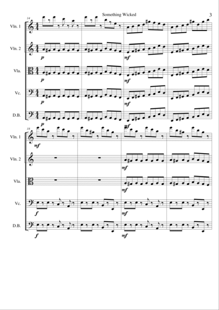 Something Wicked - Score Only String Orchestra scores gallery preview page 4