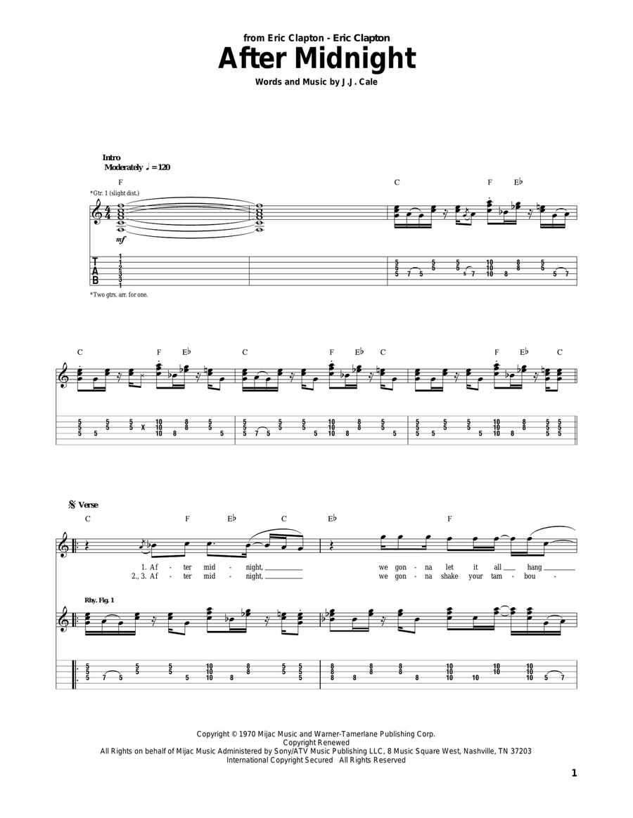After Midnight Acoustic Guitar scores gallery preview page 1