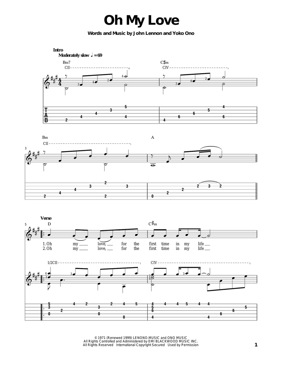 Oh My Love Oh My Love Acoustic Guitar scores gallery preview page 1