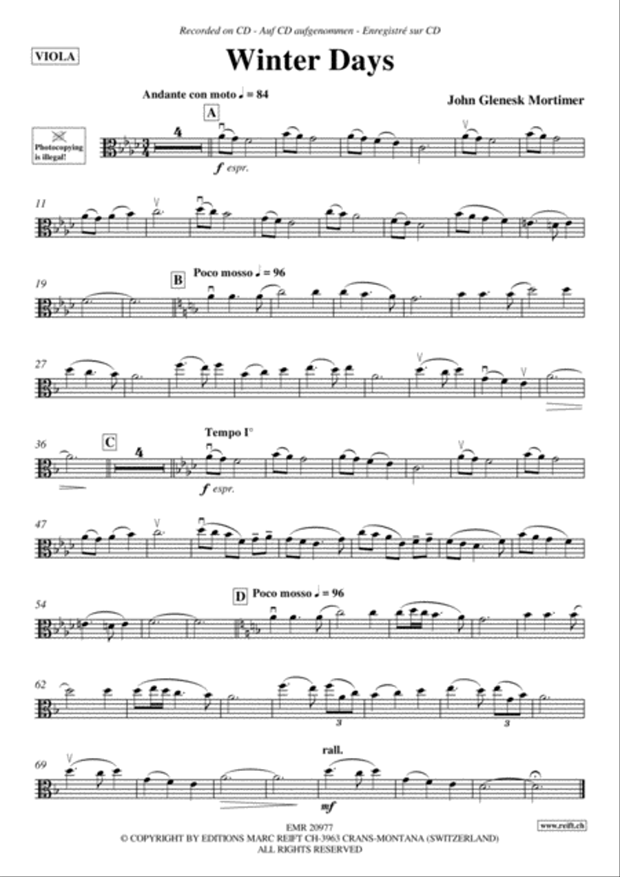 Winter Days Viola scores gallery preview page 3