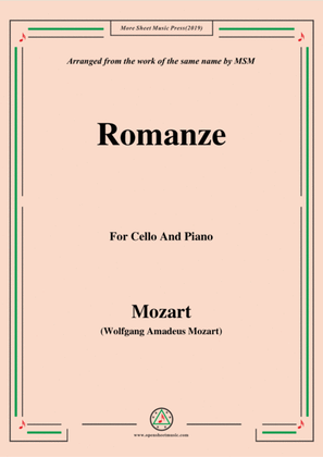 Book cover for Mozart-Romanze,for Cello and Piano