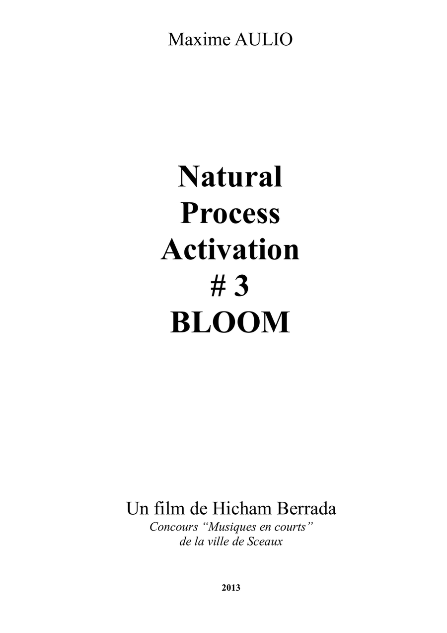 Natural Process Activation #3 BLOOM - for bass flute, contrabass clarinet, piano & drums Small Ensemble scores gallery preview page 1