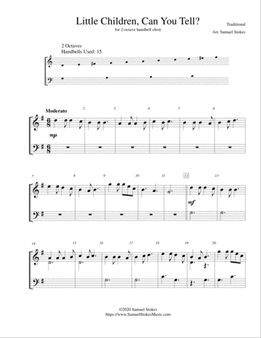 Little Children, Can You Tell? (On a Christmas Morning) - for 2-octave handbell choir 2-Octaves scores gallery preview page 1