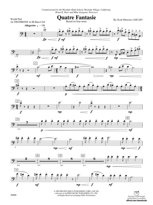 Quatre Fantasie: (wp) 1st B-flat Trombone B.C.