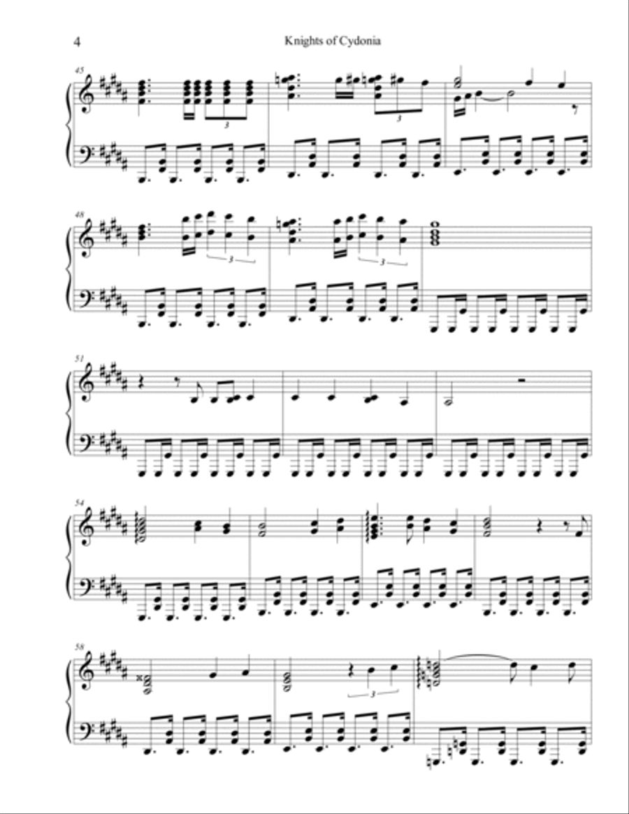 Knights Of Cydonia Piano Solo scores gallery preview page 4