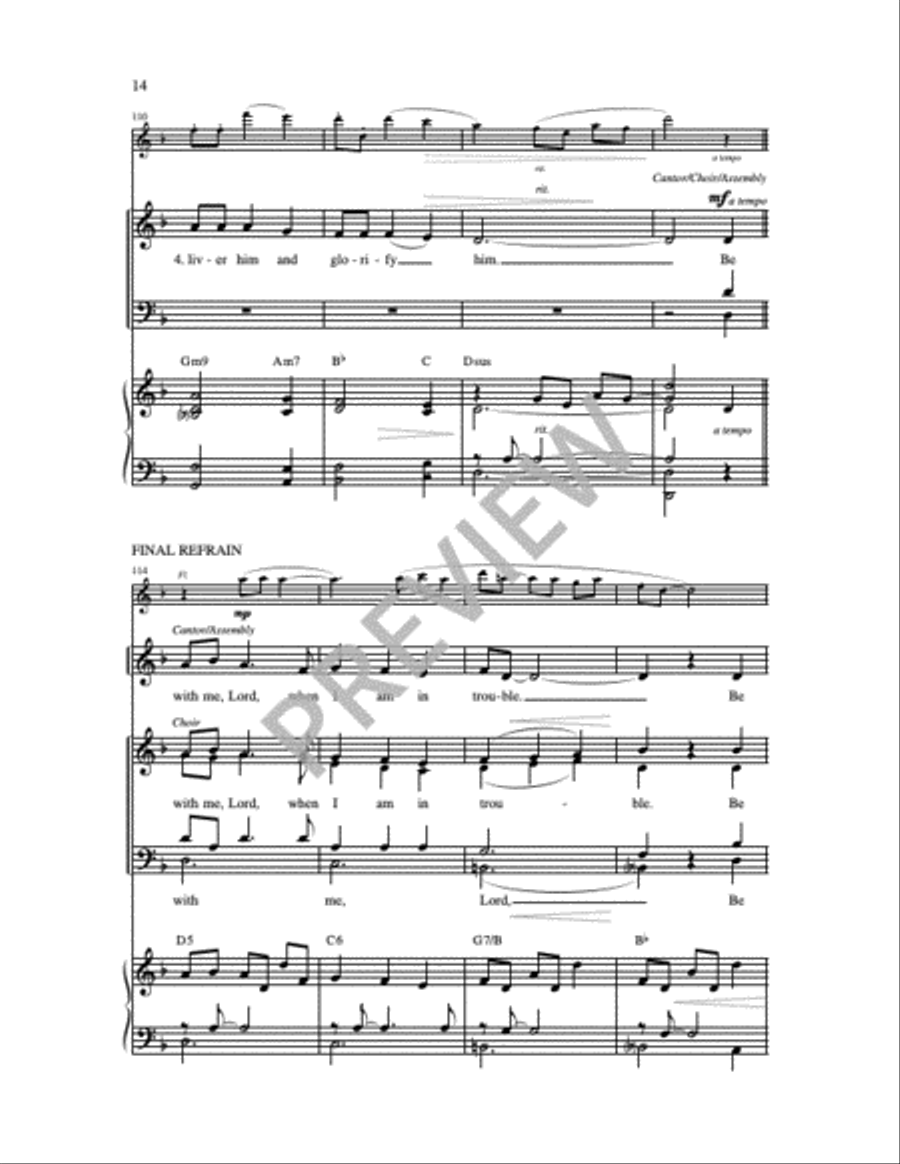 Be with Me, Lord: Psalm 91 4-Part scores gallery preview page 7