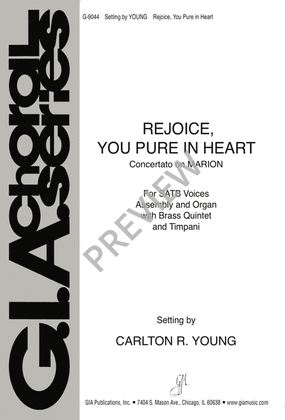 Book cover for Rejoice, You Pure In Heart - Full Score and Parts