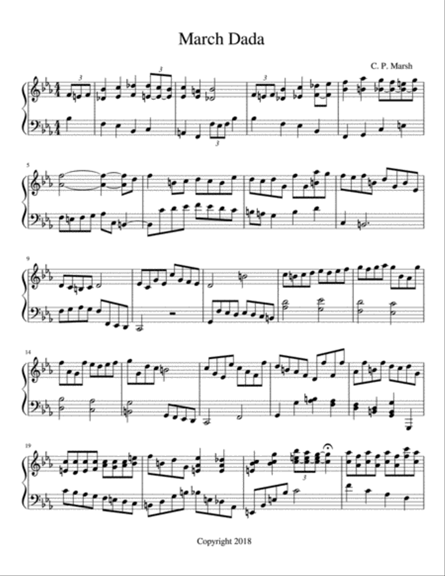 March Dada March Dada Piano Solo scores gallery preview page 1