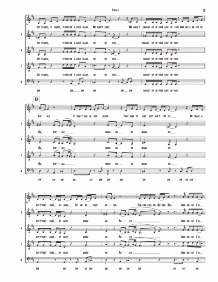 Royals by Lorde Choir - Digital Sheet Music
