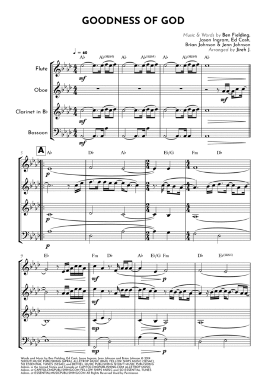 Goodness Of God Goodness Of God Woodwind Quartet scores gallery preview page 2