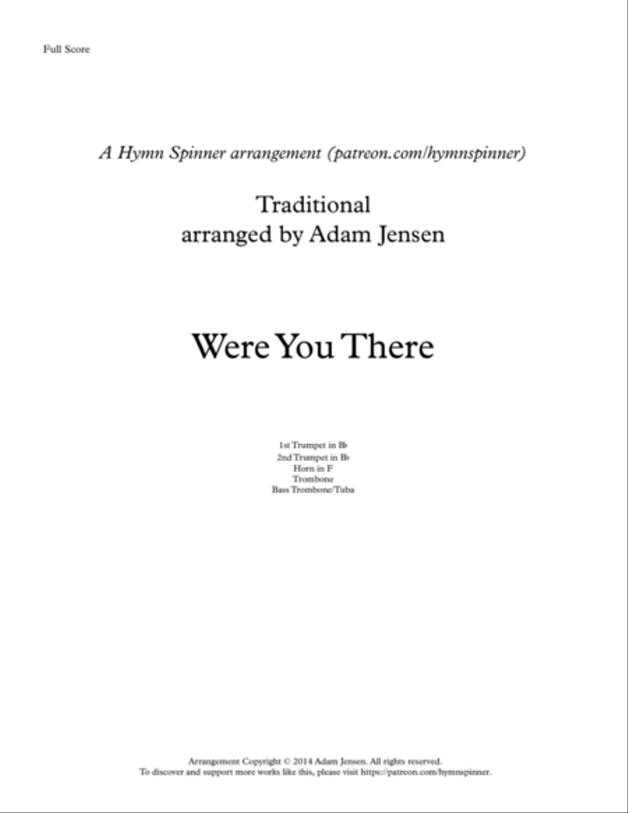 Were You There Brass Ensemble scores gallery preview page 1