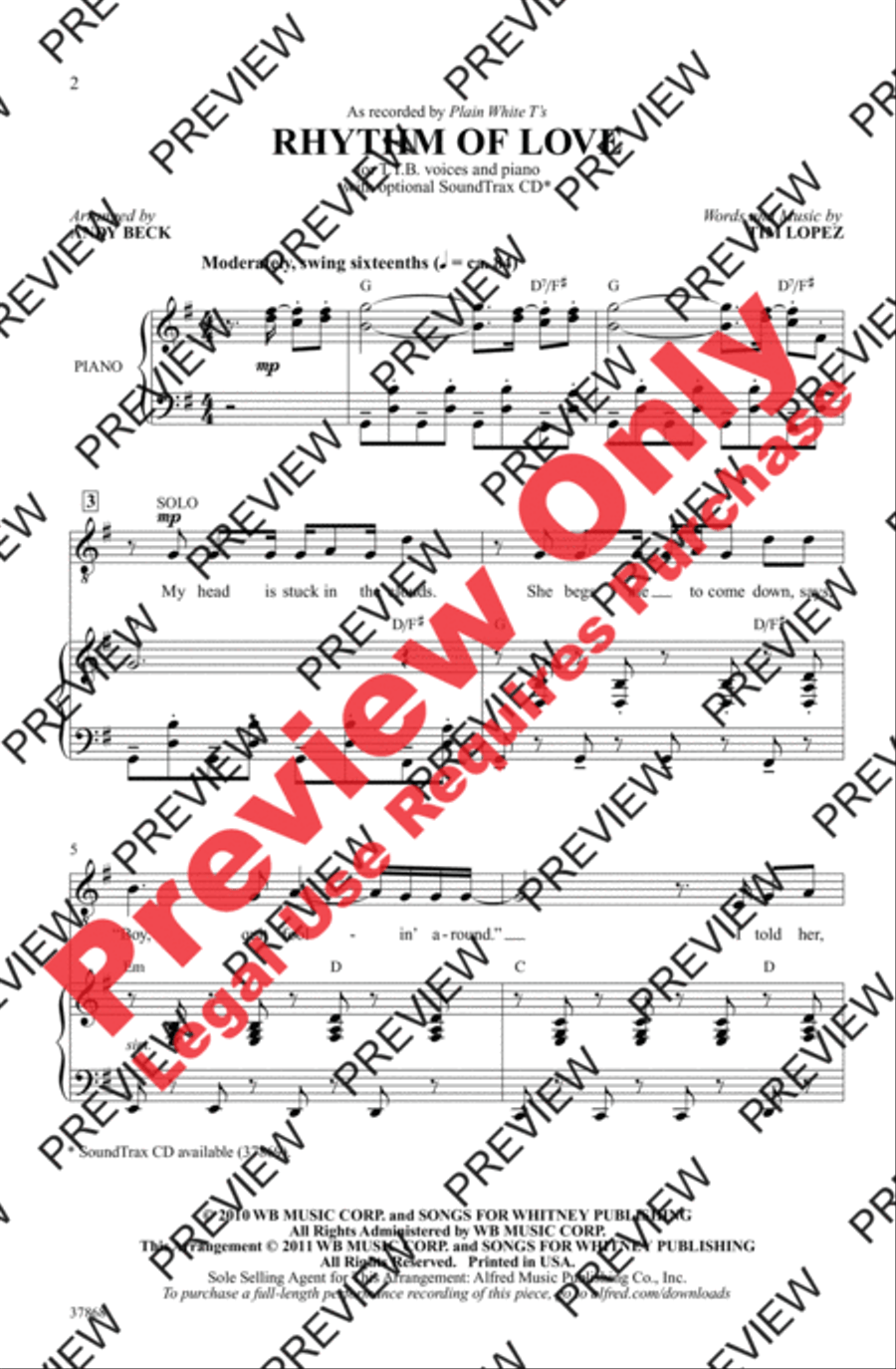 Rhythm of Love Men's Choir scores gallery preview page 2