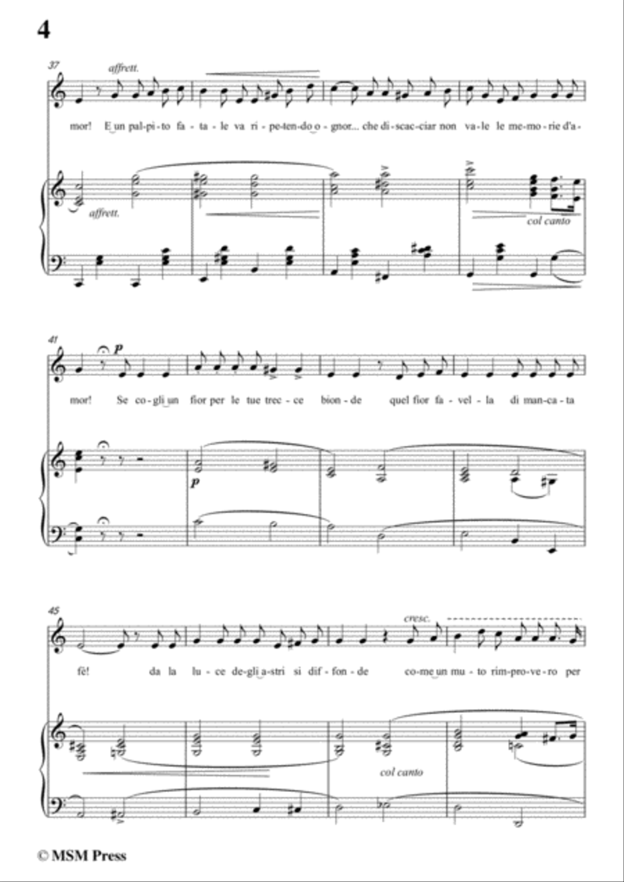 Tosti-Memorie d'amor! In C Major,for Voice and Piano Voice Solo scores gallery preview page 6