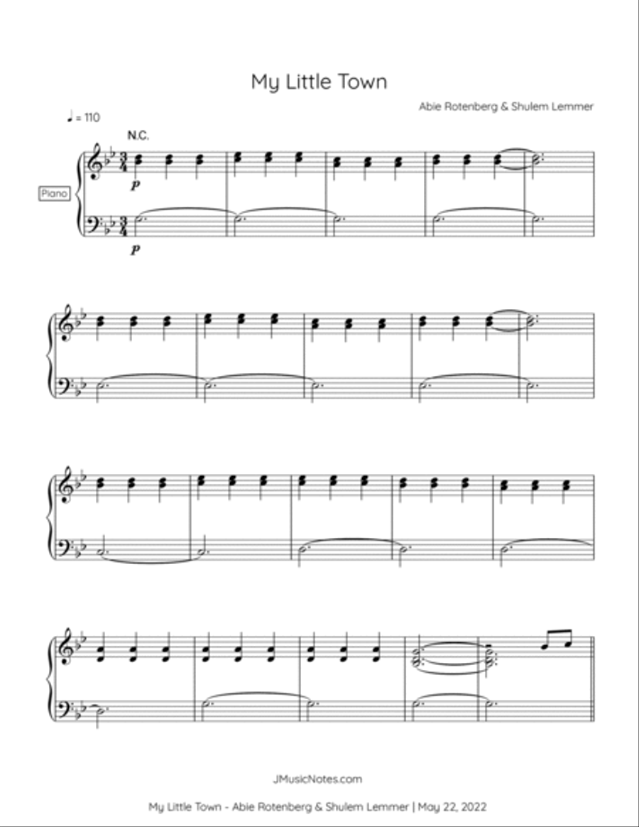 My Little Town My Little Town Piano scores gallery preview page 2