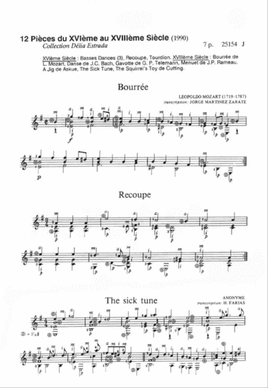 Pieces du 16eme au 18eme siecle Acoustic Guitar scores gallery preview page 2