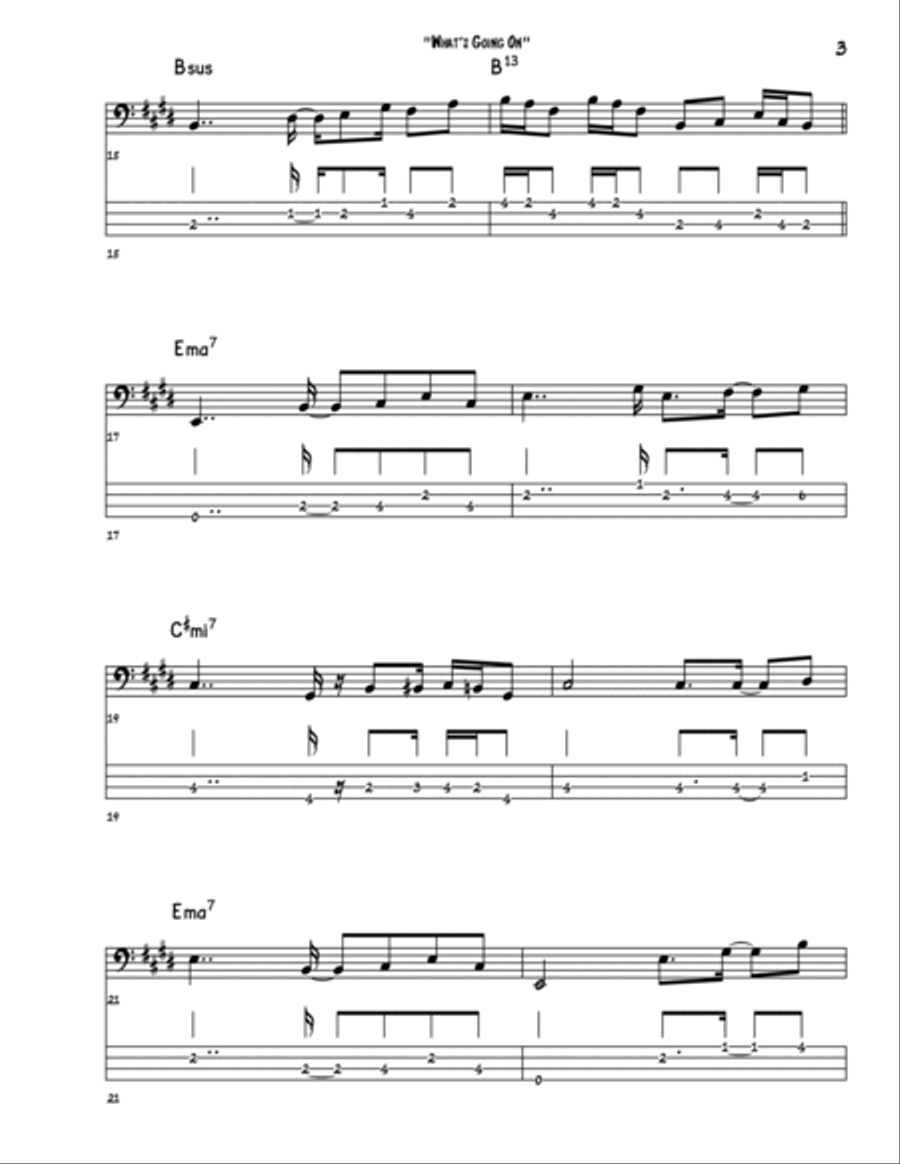 What's Going On Bass Guitar scores gallery preview page 3