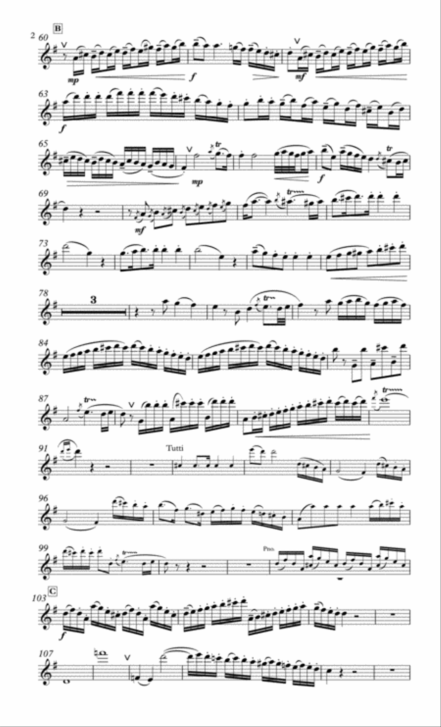 Mozart Concerto 1 in G for flute & piano Flute Solo scores gallery preview page 3
