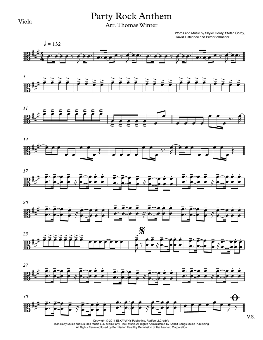 Party Rock Anthem String Quartet scores gallery preview page 5