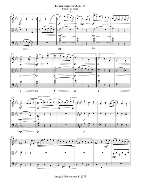 Beethoven: Eleven Bagatelles Op. 119 Complete for String Trio image number null